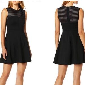 Shoshanna Black Calvin Mesh Skater stretch Dress size 6